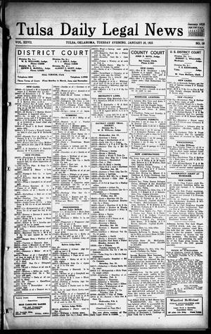 Tulsa Daily Legal News (Tulsa, Okla.), Vol. 27, No. 16, Ed. 1 Tuesday, January 20, 1925