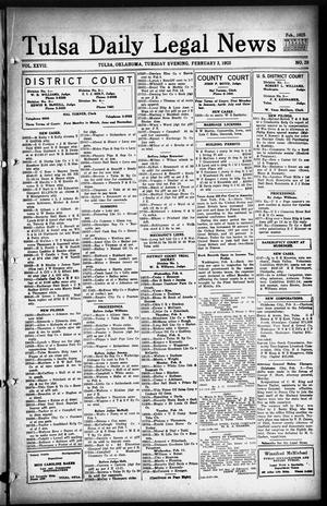 Tulsa Daily Legal News (Tulsa, Okla.), Vol. 27, No. 28, Ed. 1 Tuesday, February 3, 1925