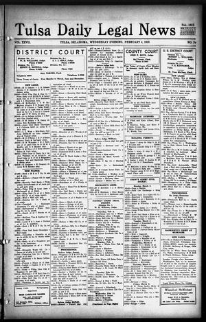 Tulsa Daily Legal News (Tulsa, Okla.), Vol. 27, No. 29, Ed. 1 Wednesday, February 4, 1925