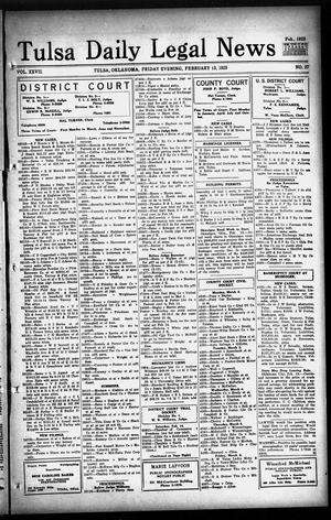 Tulsa Daily Legal News (Tulsa, Okla.), Vol. 27, No. 37, Ed. 1 Friday, February 13, 1925