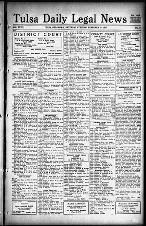 Tulsa Daily Legal News (Tulsa, Okla.), Vol. 27, No. 44, Ed. 1 Saturday, February 21, 1925