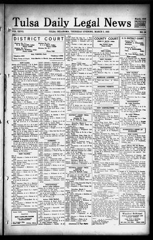 Tulsa Daily Legal News (Tulsa, Okla.), Vol. 27, No. 53, Ed. 1 Thursday, March 5, 1925