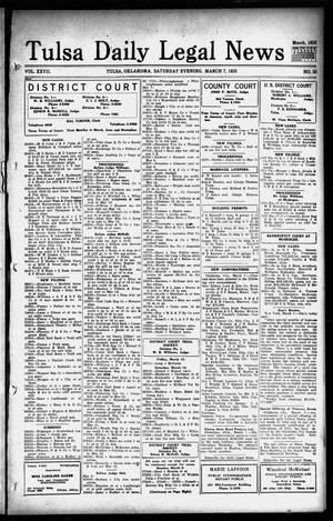 Tulsa Daily Legal News (Tulsa, Okla.), Vol. 27, No. 55, Ed. 1 Saturday, March 7, 1925