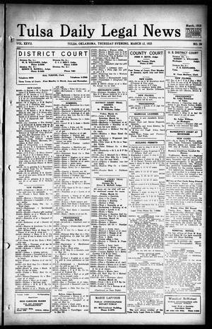 Tulsa Daily Legal News (Tulsa, Okla.), Vol. 27, No. 59, Ed. 1 Thursday, March 12, 1925