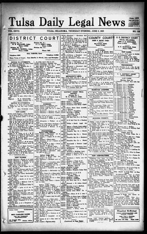 Tulsa Daily Legal News (Tulsa, Okla.), Vol. 27, No. 130, Ed. 1 Thursday, June 4, 1925