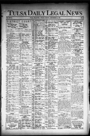 Primary view of object titled 'Tulsa Daily Legal News (Tulsa, Okla.), Vol. 28, No. 72, Ed. 1 Friday, September 25, 1925'.