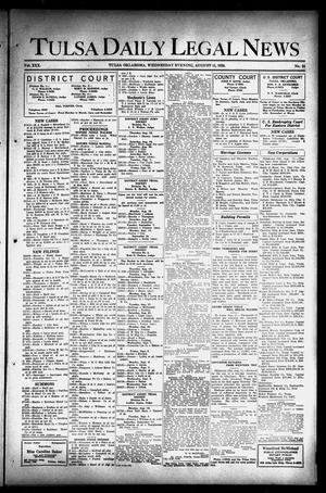Primary view of object titled 'Tulsa Daily Legal News (Tulsa, Okla.), Vol. 30, No. 34, Ed. 1 Wednesday, August 11, 1926'.