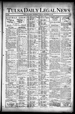 Primary view of object titled 'Tulsa Daily Legal News (Tulsa, Okla.), Vol. 30, No. 69, Ed. 1 Wednesday, September 22, 1926'.