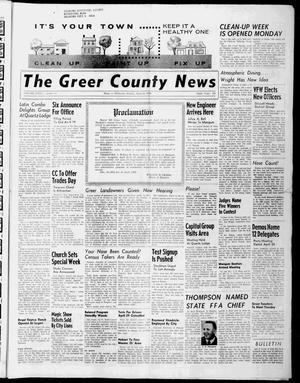 Primary view of object titled 'The Greer County News (Mangum, Okla.), Vol. 31, No. 17, Ed. 1 Monday, April 25, 1960'.
