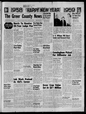 The Greer County News (Mangum, Okla.), Vol. 29, No. 52, Ed. 1 Monday, December 29, 1958