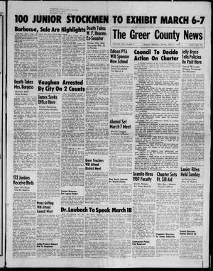 The Greer County News (Mangum, Okla.), Vol. 19, No. 9, Ed. 1 Monday, March 3, 1958