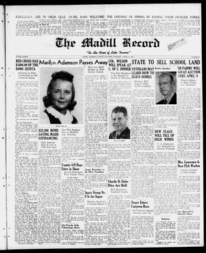 Primary view of object titled 'The Madill Record (Madill, Okla.), Vol. 37, No. 38, Ed. 1 Thursday, March 21, 1946'.