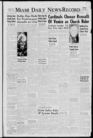 Miami Daily News-Record (Miami, Okla.), Vol. 56, No. 103, Ed. 1 Tuesday, October 28, 1958