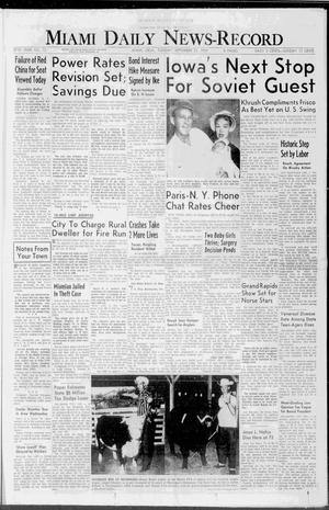 Miami Daily News-Record (Miami, Okla.), Vol. 57, No. 72, Ed. 1 Tuesday, September 22, 1959