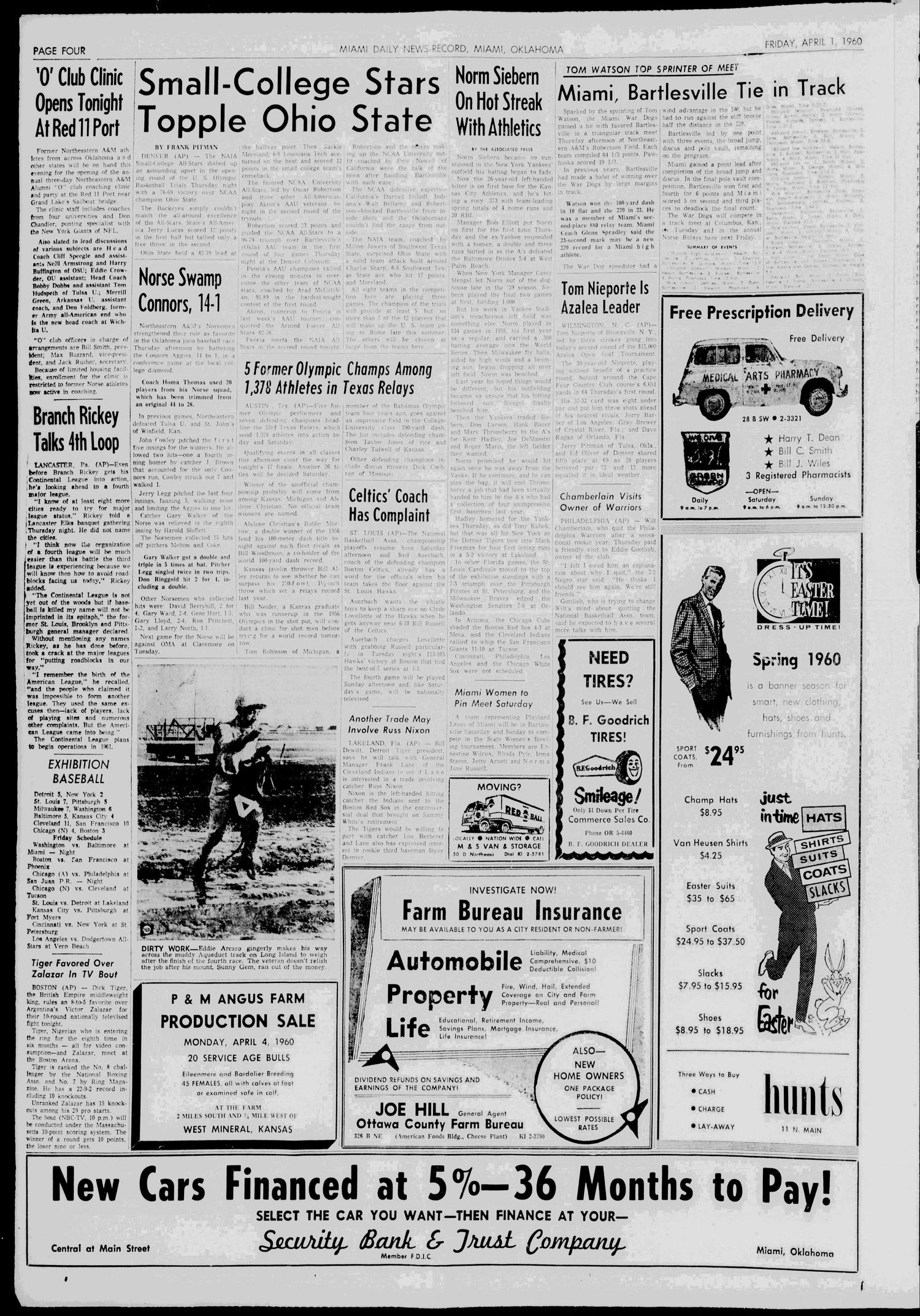 Miami Daily News-Record (Miami, Okla.), Vol. 57, No. 237, Ed. 1 Friday, April 1, 1960
                                                
                                                    [Sequence #]: 4 of 10
                                                