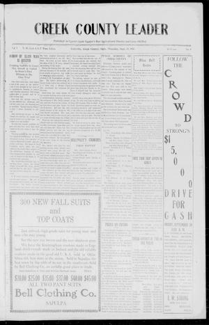 Creek County Leader (Kellyville, Okla.), Vol. 1, No. 4, Ed. 1 Thursday, September 29, 1927