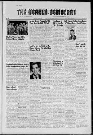 Primary view of object titled 'The Herald-Democrat (Beaver, Okla.), Vol. 71, No. 12, Ed. 1 Thursday, August 22, 1957'.