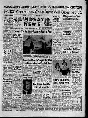Lindsay News (Lindsay, Okla.), Vol. 56, No. 23, Ed. 1 Friday, February 14, 1958