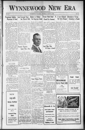 Wynnewood New Era (Wynnewood, Okla.), Vol. 25, No. 24, Ed. 1 Thursday, March 11, 1926