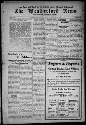 The Weatherford News (Weatherford, Okla.), Vol. 24, No. 3, Ed. 1 Thursday, September 20, 1923