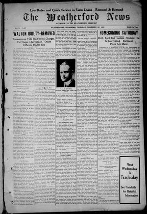 The Weatherford News (Weatherford, Okla.), Vol. 24, No. 47, Ed. 1 Thursday, November 22, 1923