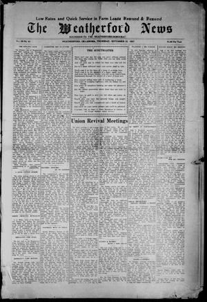 The Weatherford News (Weatherford, Okla.), Vol. 28, No. 41, Ed. 1 Thursday, September 22, 1927