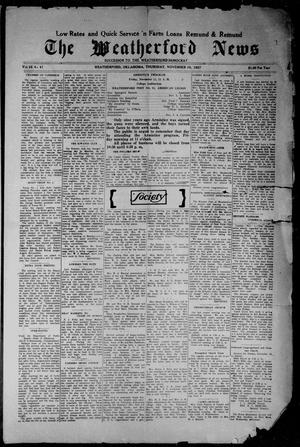 The Weatherford News (Weatherford, Okla.), Vol. 28, No. 45, Ed. 1 Thursday, November 10, 1927