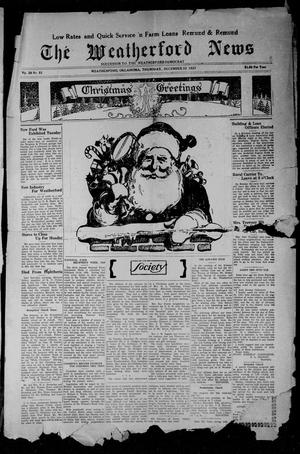 Primary view of object titled 'The Weatherford News (Weatherford, Okla.), Vol. 28, No. 51, Ed. 1 Thursday, December 22, 1927'.