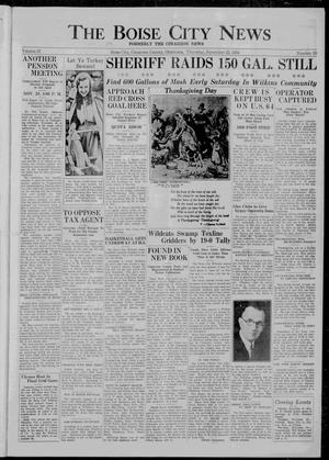 Primary view of object titled 'The Boise City News (Boise City, Okla.), Vol. 37, No. 19, Ed. 1 Thursday, November 22, 1934'.