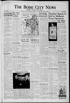 Primary view of object titled 'The Boise City News (Boise City, Okla.), Vol. 48, No. 24, Ed. 1 Thursday, December 13, 1945'.
