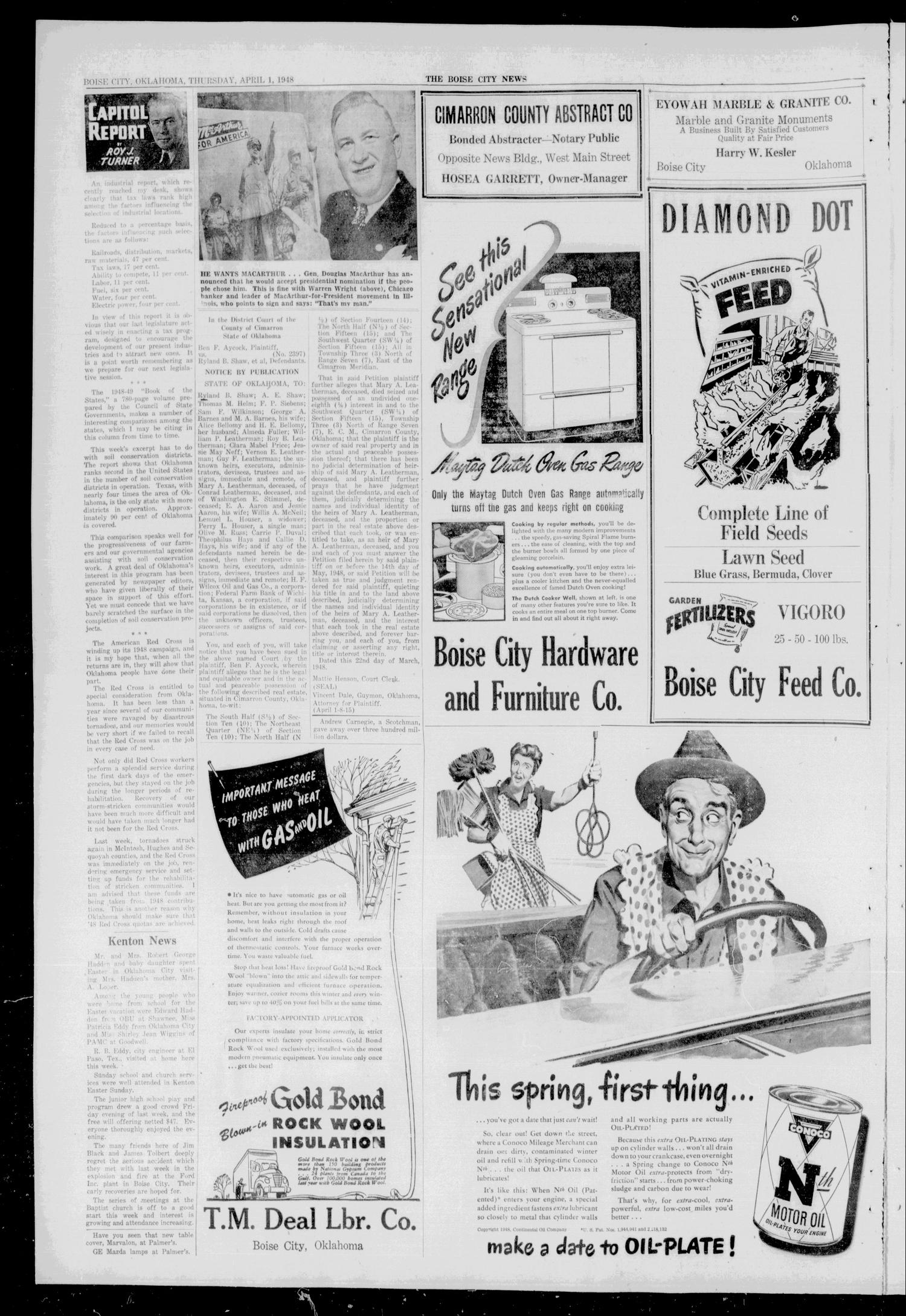 The Boise City News (Boise City, Okla.), Vol. 50, No. 40, Ed. 1 Thursday, April 1, 1948
                                                
                                                    [Sequence #]: 2 of 10
                                                