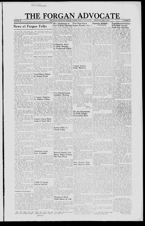 Primary view of object titled 'The Forgan Advocate (Forgan, Okla.), Vol. 18, No. 23, Ed. 1 Thursday, October 4, 1945'.