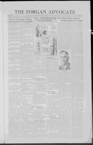The Forgan Advocate (Forgan, Okla.), Vol. 11, No. 19, Ed. 1 Thursday, September 15, 1938