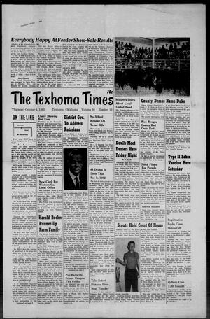 Primary view of object titled 'The Texhoma Times (Texhoma, Okla.), Vol. 60, No. 10, Ed. 1 Thursday, October 4, 1962'.