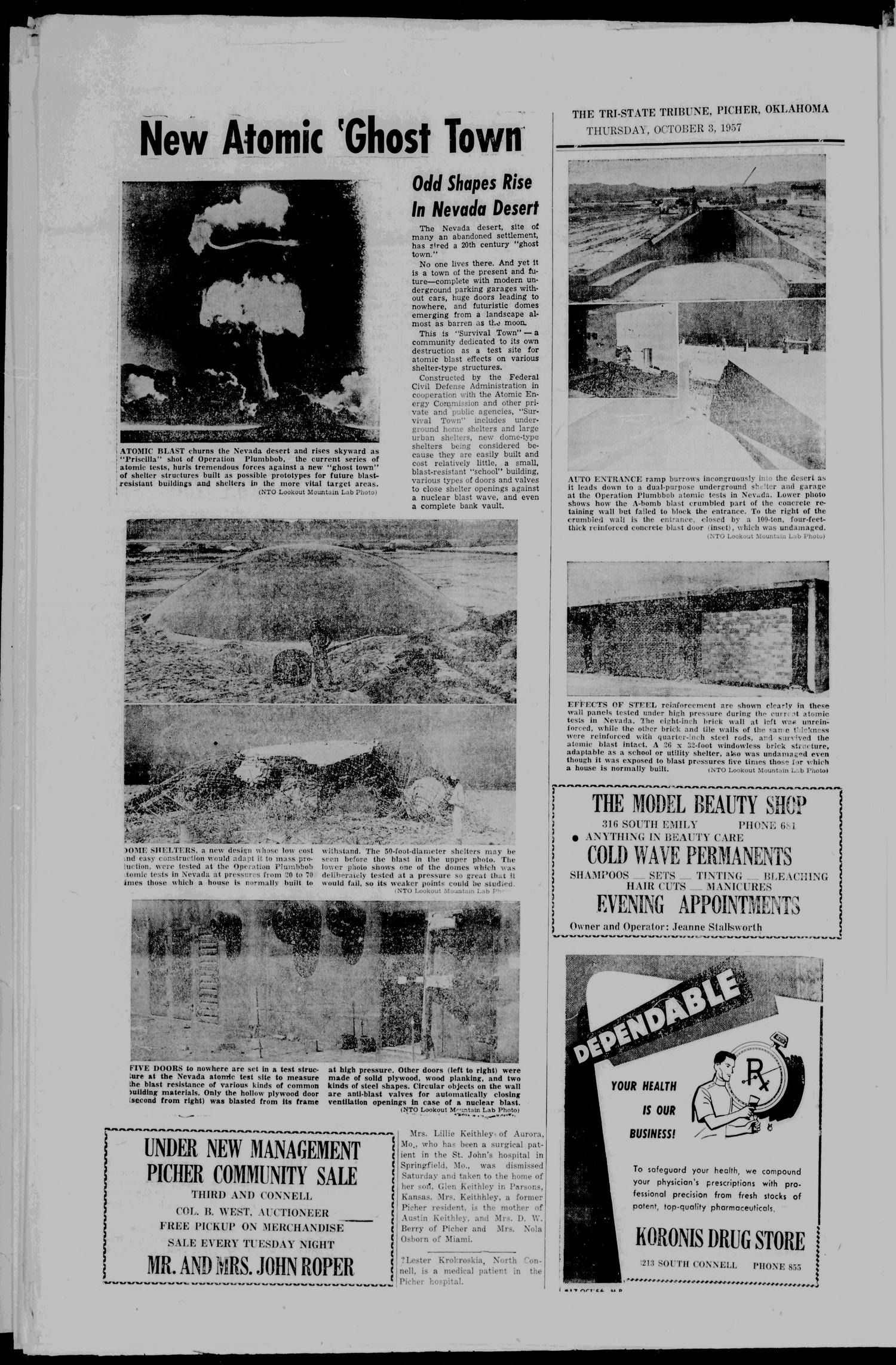 The Tri-State Tribune (Picher, Okla.), Vol. 39, No. 39, Ed. 1 Thursday, October 3, 1957
                                                
                                                    [Sequence #]: 4 of 8
                                                
