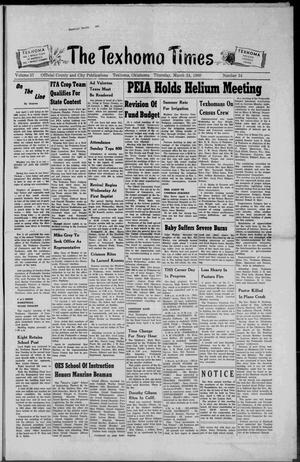 The Texhoma Times (Texhoma, Okla.), Vol. 57, No. 34, Ed. 1 Thursday, March 24, 1960