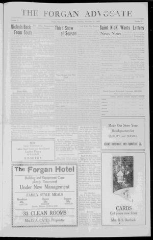 Primary view of object titled 'The Forgan Advocate (Forgan, Okla.), Vol. 3, No. 5, Ed. 1 Thursday, November 21, 1929'.