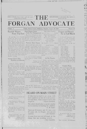 The Forgan Advocate (Forgan, Okla.), Vol. 3, No. 45, Ed. 1 Thursday, August 28, 1930
