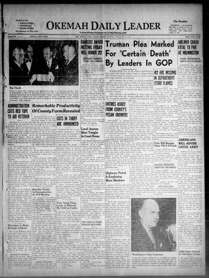 Okemah Daily Leader (Okemah, Okla.), Vol. 20, No. 257, Ed. 1 Tuesday, November 18, 1947