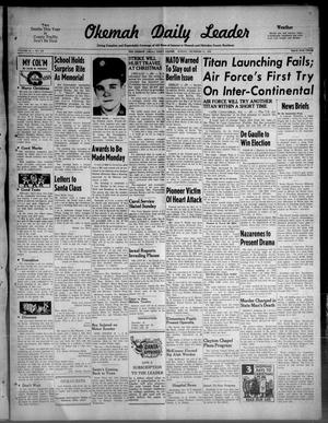 Okemah Daily Leader (Okemah, Okla.), Vol. 33, No. 279, Ed. 1 Sunday, December 21, 1958
