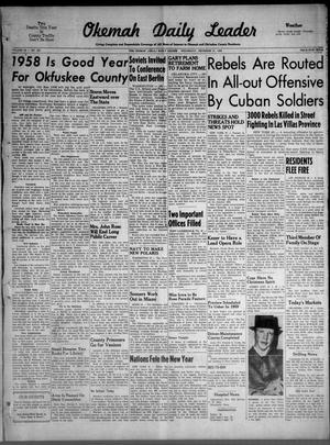 Primary view of object titled 'Okemah Daily Leader (Okemah, Okla.), Vol. 33, No. 286, Ed. 1 Wednesday, December 31, 1958'.