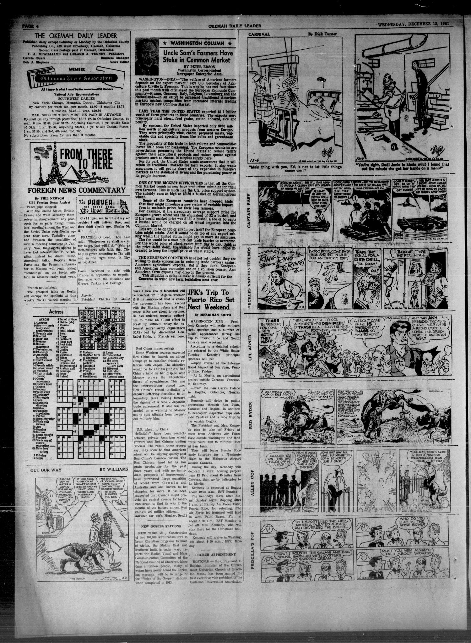 Okemah Daily Leader (Okemah, Okla.), Vol. 37, No. 15, Ed. 1 Wednesday, December 13, 1961
                                                
                                                    [Sequence #]: 4 of 6
                                                