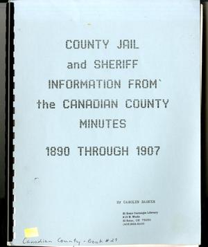 Canadian County Jail and Sheriff, 1890-1907