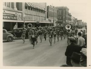 Primary view of object titled 'Marching Band at the 1938 Parade'.