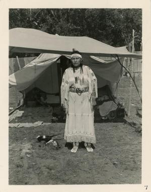 Native American Woman Outside Tent
