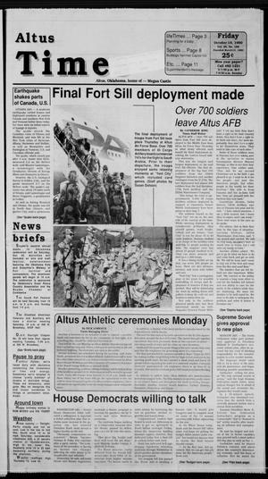 Primary view of object titled 'Altus Times (Altus, Okla.), Vol. 90, No. 188, Ed. 1 Friday, October 19, 1990'.