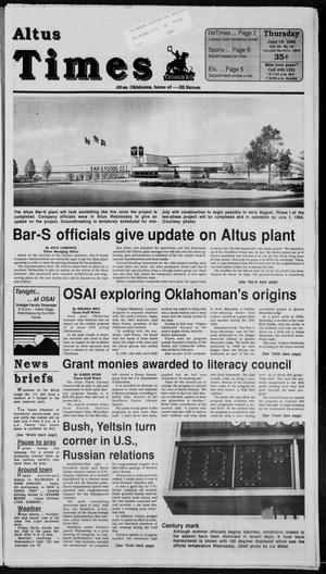 Altus Times (Altus, Okla.), Vol. 92, No. 83, Ed. 1 Thursday, June 18, 1992