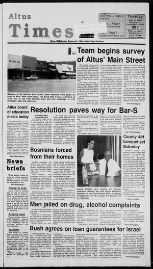 Altus Times (Altus, Okla.), Vol. 92, No. 127, Ed. 1 Tuesday, August 11, 1992
