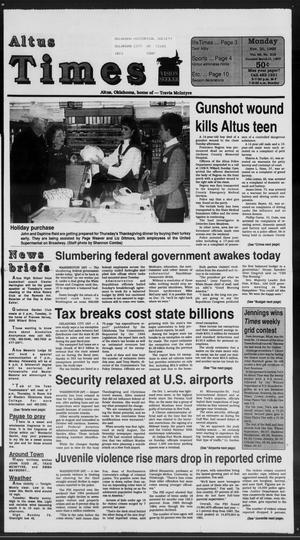 Altus Times (Altus, Okla.), Vol. 95, No. 215, Ed. 1 Monday, November 20, 1995