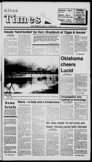 Primary view of object titled 'Altus Times (Altus, Okla.), Vol. 96, No. 294, Ed. 1 Friday, February 21, 1997'.